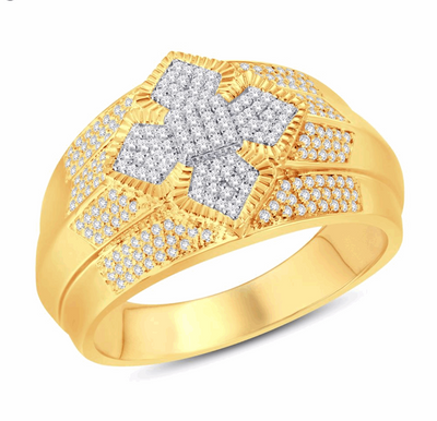 10K Gold Diamond Men's Ring 0.46CT