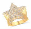 10K Gold Diamond Men's Star Ring 0.98CT