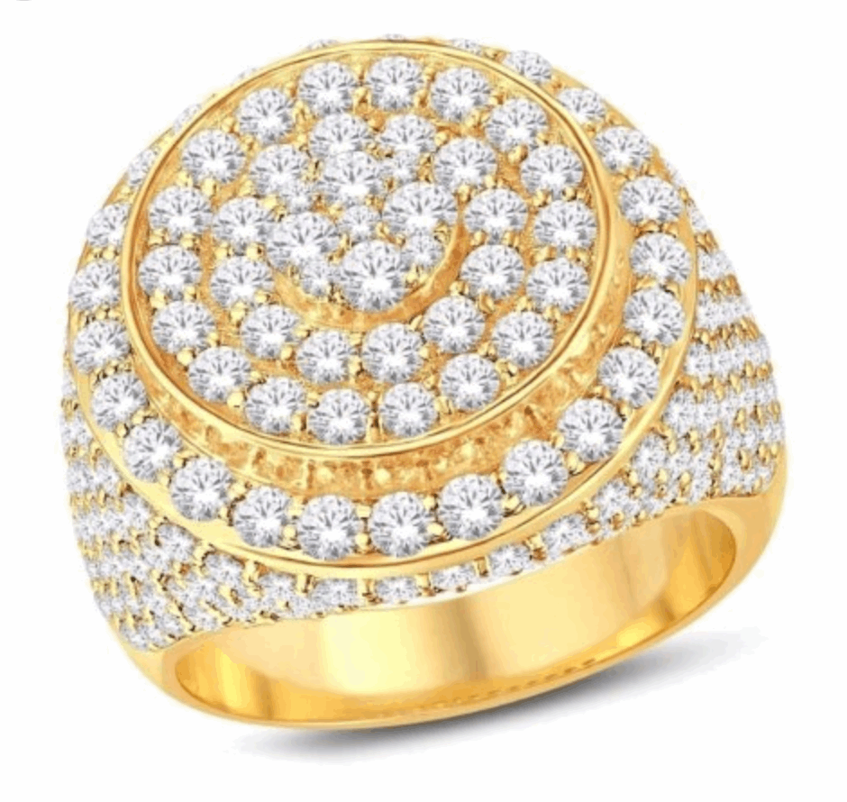 10K Gold Diamond Men's Ring 5.43CT