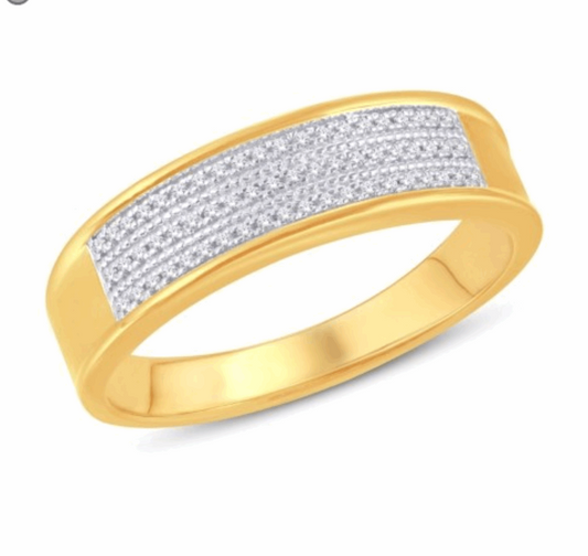 10K Gold Diamond Men's Ring 0.11CT