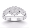 Round Shape Twist Split Diamond Cluster Women's Ring (0.33CT) in 10K Gold - Size 7 to 12