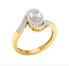 Oval Shape Halo Diamond Women's Ring (0.25CT) in 10K Gold - Size 7 to 12