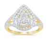 Pear Shape Diamond Cluster Women's Ring (1.00CT) in 10K Gold - Size 7 to 12