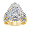 Pear Shape Halo Diamond Cluster Women's Ring (1.00CT) in 10K Gold - Size 7 to 12