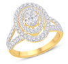 Oval Shape Halo Diamond Cluster Women's Ring (1.00CT) in 14K Gold - Size 7 to 12