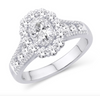 Oval Shape Halo Diamond Cluster Women's Ring (1.50CT) in 14K Gold - Size 7 to 12