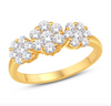 Flower Shape Diamond Cluster Women's Ring (0.95CT) in 10K Gold - Size 7 to 12
