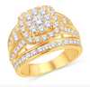 Square Shape Baguette Double Halo Diamond Cluster Women's Ring (1.92CT) in 10K Gold - Size 7 to 12