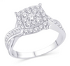Square Shape Halo Diamond Cluster Women's Ring (0.50CT) in 10K Gold - Size 7 to 12