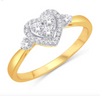 Heart Shape Diamond Cluster Women's Ring (0.24CT) in 10K Gold - Size 7 to 12