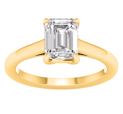 Emerald Cut Diamond Women's Ring (2.00CT) in 14K Gold - Size 7 to 12 (LAB GROWN DIAMONDS)