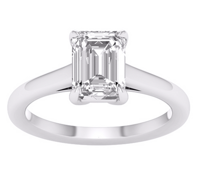 Emerald Cut Diamond Women's Ring (1.00CT) in 14K Gold - Size 7 to 12 (LAB GROWN DIAMONDS)