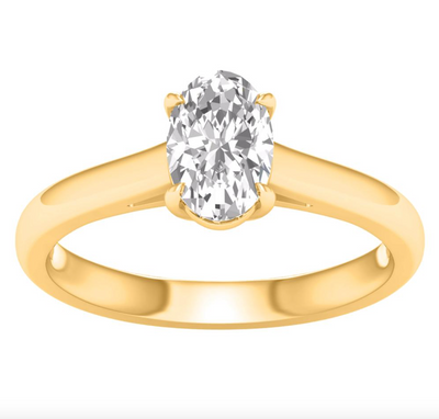 Oval Cut Diamond Women's Ring (2.00CT) in 14K Gold - Size 7 to 12 (LAB GROWN DIAMONDS)