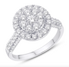 Round Shape Halo Diamond Cluster Women's Ring (0.96CT) in 10K Gold - Size 7 to 12