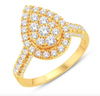 Pear Shape Halo Diamond Cluster Women's Ring (1.02CT) in 10K Gold - Size 7 to 12