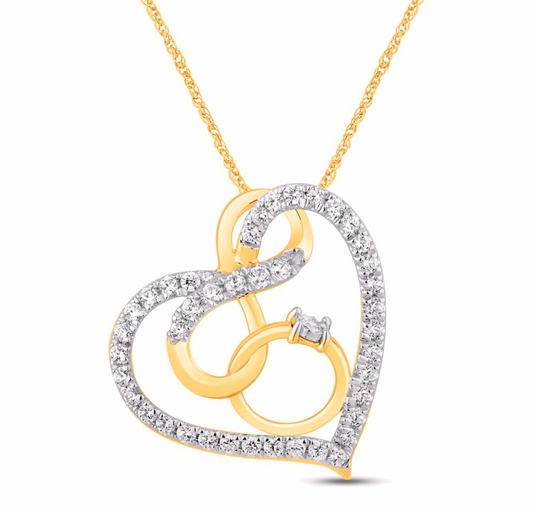 10K Gold Diamond Pendant 0.25CT