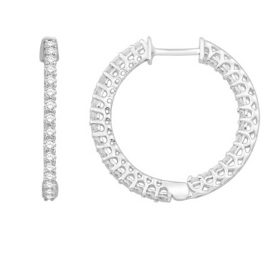 Huggie Hoop Diamond Cluster Earring (1.00CT) in 14K Gold (Yellow or White)