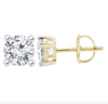 Princess Cut Round Lab Grown Solitiare Diamond Stud Earring (2.00CT) in 14K Gold (Yellow or White)