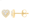 Heart Shape Diamond Cluster Stud Earring (0.32CT) in 10K Gold (Yellow or White)