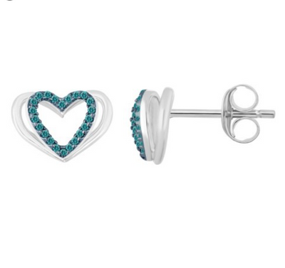 Heart Shape Diamond Stud Earring (0.19CT) in 14K Gold (Yellow or White)