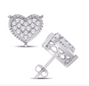 Heart Shape Diamond Cluster Stud Earring (0.50CT) in 10K Gold (Yellow or White or Rose)