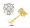 Round Shape Diamond Cluster Stud Earring (0.47CT) in 14K Gold (Yellow or White or Rose)