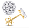 Round Shape Diamond Cluster Stud Earring (0.25CT) in 14K Gold (Yellow or White)