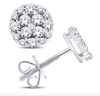 Round Shape Diamond Cluster Stud Earring (0.25CT) in 14K Gold (Yellow or White)