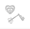 Heart Shape Diamond Cluster Stud Earring (0.20CT) in 10K Gold (Yellow or White)