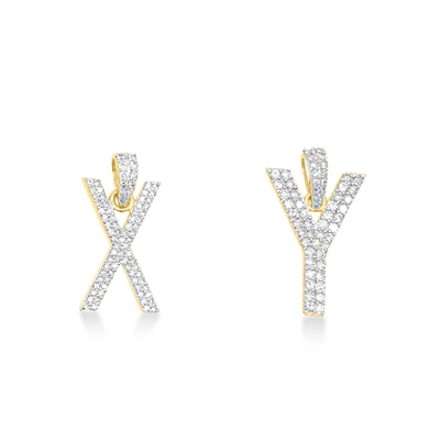 Alphabet Letter (Initials) Diamond Pendants in 10K Gold