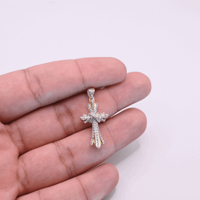 10K Gold Diamond Cross Pendant 0.45CT