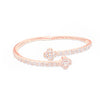 Flower Shape Diamond Tennis Bangle (1.00CT) in 10K Rose Gold - 4mm