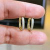 0.50 CTW Natural Diamond Huggie Hoop Earrings – 10K Solid White Gold