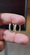 0.50 CTW Natural Diamond Huggie Hoop Earrings – 10K Solid White Gold