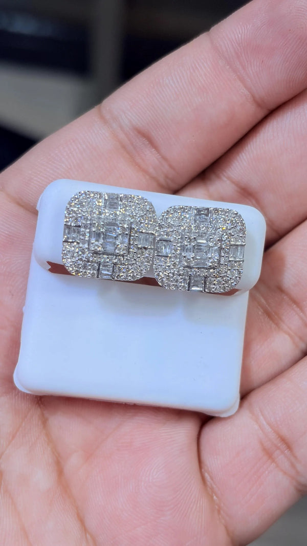 2.00 CT Natural Diamond Stud Earrings – 10K Solid White Gold, VS Quality