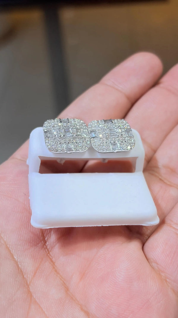 2.00 CT Natural Diamond Stud Earrings – 10K Solid White Gold, VS Quality