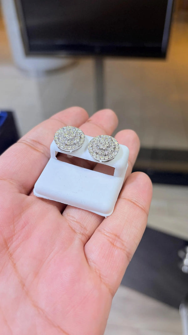 2.00 CT Natural Diamond Stud Earrings – 10K White Gold, VS Quality