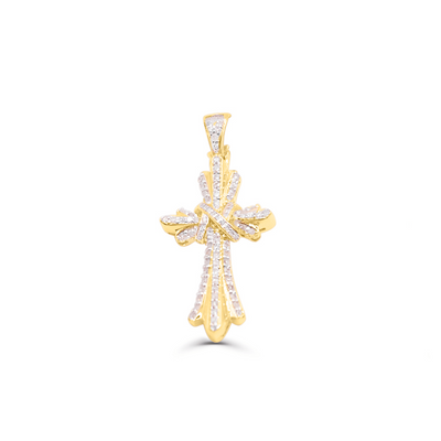 Cross Shape Diamond Pendant (0.45CT) in 10K Gold