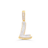 L Letter Baguette Initial Diamond  (0.45CT) in 10K Gold