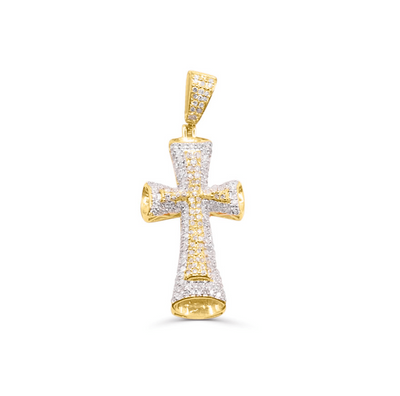 Fancy Cross Diamond Pendant (0.66CT) in 10K Gold