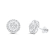 Round Shape Stylish Illusion Diamond Cluster Stud Earring (0.75CT) in 10K Gold (Yellow or White)