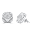 Octagon Shaped Diamond Cluster Stud Earring (1.00CT) in 10K Gold (Yellow or White)