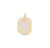 Stylish Border Rectanglar Shape Diamond Pendant (1.15CT) in 10K Gold