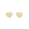 Heart Shape Diamond Cluster Stud Earring (1.00CT) in 10K Gold (Yellow or White)