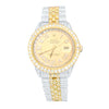 Rolex Date Just 36mm 13CT Diamonds 2 Tone Golden Dial