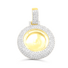 Thick Border Round SHape Custom Diamond Memory Pendant (4.22CT) in 10K Gold