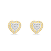 Heart Shape Stylish Diamond Cluster Stud Earring (0.25CT) in 10K Gold (Yellow or White)