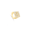 NO DAYS OFF Letter Diamond Cluster Men's Pinky Ring (0.82CT) in 10K Gold - Size 7 to 12