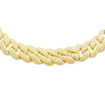 Diamond Miami Cuban Link Chain (9.90CT) in 10K Gold - 8.5mm (22 inches)