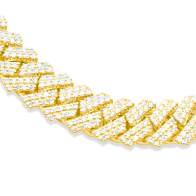 Iced Out Diamond Miami Cuban Link Chain (24.50CT) in 10K Gold - 12mm (22 inches)